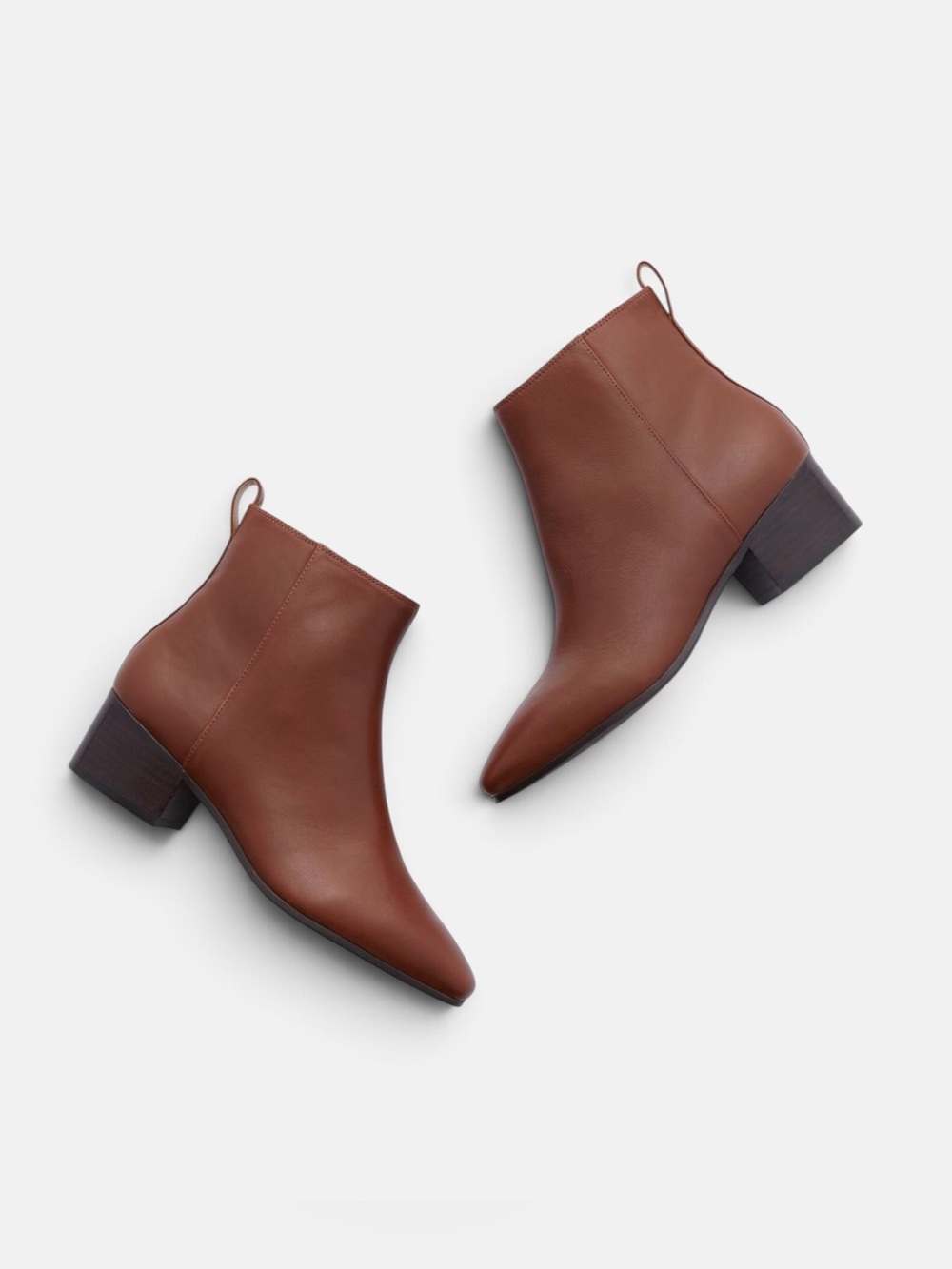 TALBOTS Dakota Brown Leather Ankle Boots, 7.5 M